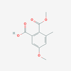 molecular formula C11H12O5 B8371247 5-Methoxy-2-(methoxycarbonyl)-3-methyl-benzoic acid 