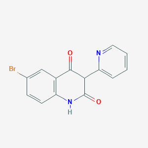 molecular formula C14H9BrN2O2 B8371297 6-Bromo-3-(pyridin-2-yl)-1,2,3,4-tetrahydroquinoline-2,4-dione 