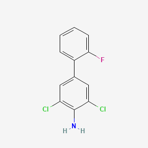 molecular formula C12H8Cl2FN B8371309 3,5-Dichloro-2'-fluorobiphenyl-4-amine 