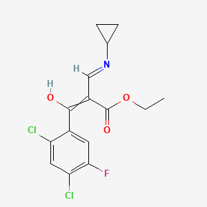molecular formula C15H14Cl2FNO3 B8371328 Ethyl 2-(2,4-dichloro-5-fluorobenzoyl)-3-cyclopropylaminoacrylate 