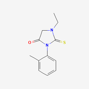 molecular formula C12H14N2OS B8371394 1-Ethyl-3-(2-tolyl)-2-thioxo-imidazolidin-4-one 