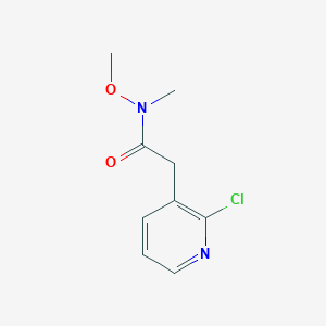 molecular formula C9H11ClN2O2 B8371441 2-(2-Chloropyridin-3-yl)-N-methoxy-N-methylacetamide 