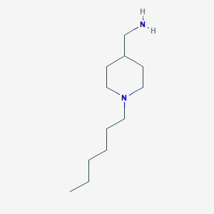 molecular formula C12H26N2 B8371442 4-Aminomethyl-1-hexyl-piperidine 
