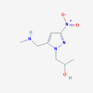 molecular formula C8H14N4O3 B8371444 1-(5-((Methylamino)methyl)-3-nitro-1H-pyrazol-1-yl)propan-2-ol 