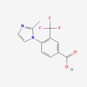molecular formula C12H9F3N2O2 B8371463 4-(2-Methyl-1H-imidazol-1-yl)-3-(trifluoromethyl)-benzoic acid 