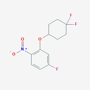 molecular formula C12H12F3NO3 B8371507 Benzene, 2-[(4,4-difluorocyclohexyl)oxy]-4-fluoro-1-nitro- 