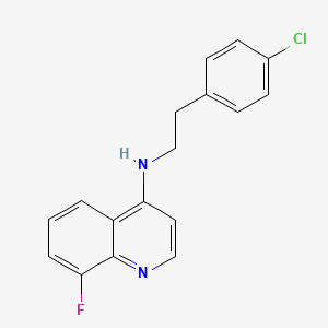 molecular formula C17H14ClFN2 B8371560 4-Quinolinamine, N-(2-(4-chlorophenyl)ethyl)-8-fluoro- CAS No. 124532-94-1
