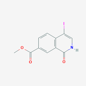 molecular formula C11H8INO3 B8371643 Methyl 1-hydroxy-4-iodoisoquinoline-7-carboxylate 