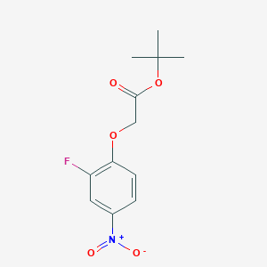molecular formula C12H14FNO5 B8371673 t-Butyl 2-fluoro-4-nitrophenoxyacetate 