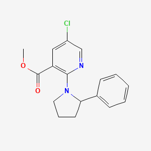 molecular formula C17H17ClN2O2 B8371713 Methyl 5-chloro-2-(2-phenylpyrrolidin-1-yl)nicotinate 