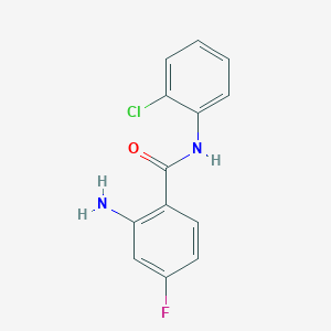 molecular formula C13H10ClFN2O B8371721 2-amino-N-(2-chlorophenyl)-4-fluorobenzamide 