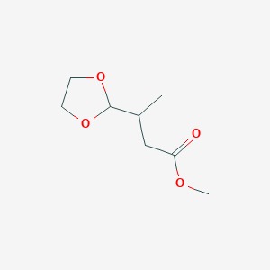 molecular formula C8H14O4 B8371736 Methyl 4,4-ethylenedioxy-3-methyl-butanoate 