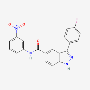 molecular formula C20H13FN4O3 B8371763 [3-(4-Fluorophenyl)(1h-indazol-5-yl)]-n-(3-nitrophenyl)carboxamide 