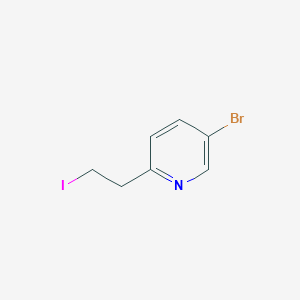 molecular formula C7H7BrIN B8371771 5-Bromo-2-(2-iodoethyl)pyridine 