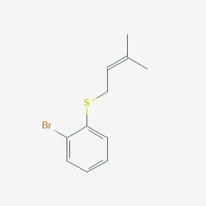 molecular formula C11H13BrS B8371772 2-Bromo-1-(3-methylbut-2-enylthio)benzene 