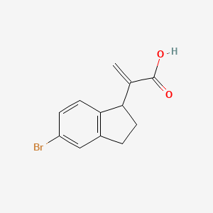 molecular formula C12H11BrO2 B8371796 2-(5-Bromo-2,3-dihydro-1h-inden-1-yl)acrylic acid 