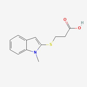 molecular formula C12H13NO2S B8371802 3-(1-Methyl-2-indolylthio)propionic acid 