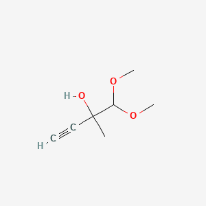 molecular formula C7H12O3 B8371864 4,4-Dimethoxy-3-methyl-but-1-yn-3-ol 