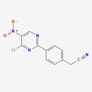 2-(4-(4-Chloro-5-nitropyrimidin-2-yl)phenyl)acetonitrile