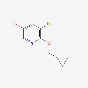 molecular formula C9H9BrINO B8371875 3-Bromo-2-(cyclopropylmethoxy)-5-iodopyridine 