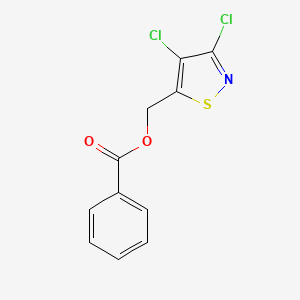 molecular formula C11H7Cl2NO2S B8372009 (3,4-Dichloroisothiazol-5-yl)methyl benzoate 