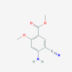 molecular formula C10H10N2O3 B8372030 Methyl 4-amino-5-cyano-2-methoxybenzoate 