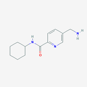 molecular formula C13H19N3O B8372037 5-(Aminomethyl)-pyridine-2-carboxylic acid cyclohexylamide 