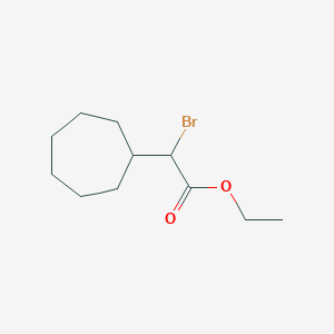 molecular formula C11H19BrO2 B8372249 Bromo-cycloheptyl-acetic acid ethyl ester 