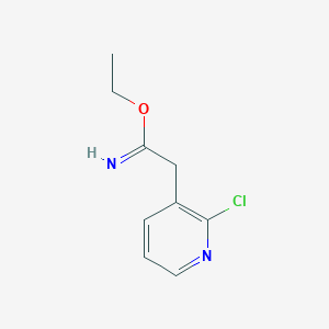 molecular formula C9H11ClN2O B8372358 Ethyl 2-(2-chloropyridin-3-yl)acetimidate 