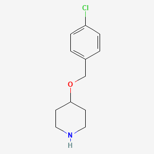 molecular formula C12H16ClNO B8372384 4-{[(4-Chlorophenyl)methyl]oxy}piperidine 