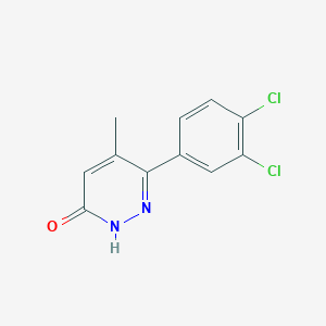 molecular formula C11H8Cl2N2O B8372404 6-(3,4-dichlorophenyl)-5-methylpyridazin-3(2H)-one 