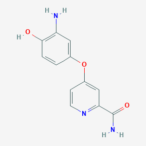 molecular formula C12H11N3O3 B8372439 4-(3-Amino-4-hydroxy-phenoxy)-pyridine-2-carboxylic acid amide 