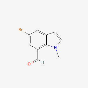 molecular formula C10H8BrNO B8372490 5-Bromo-1-methyl-1H-indole-7-carbaldehyde 