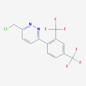 molecular formula C13H7ClF6N2 B8372525 3-(2,4-Bis-trifluoromethyl-phenyl)-6-chloromethyl-pyridazine 