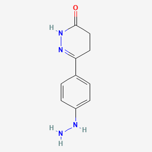 molecular formula C10H12N4O B8372540 6-(4-hydrazino-phenyl)-4,5-dihydro-2H-pyridazin-3-one 