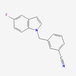 molecular formula C16H11FN2 B8372565 3-[(5-Fluoro-indol-1-yl)methyl]benzonitrile 
