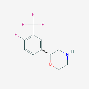 molecular formula C11H11F4NO B8372569 (R)-2-(4-fluoro-3-(trifluoromethyl)phenyl)morpholine 