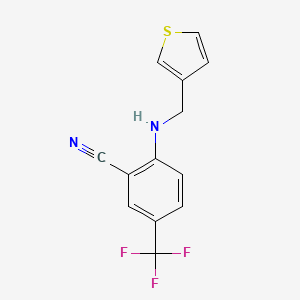 molecular formula C13H9F3N2S B8372593 2-[(Thiophen-3-yl-methyl)amino]-5-trifluoromethylbenzonitrile 