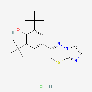 molecular formula C19H26ClN3OS B8372601 3-(3,5-Di-tert-butyl-4-hydroxyphenyl)-2H-imidazo(2,1-b)(1,3,4)thiadiazine hydrochloride CAS No. 117829-31-9