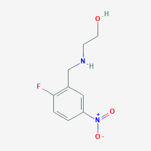 molecular formula C9H11FN2O3 B8372628 2-[(2-Fluoro-5-nitrobenzyl)amino]ethanol 