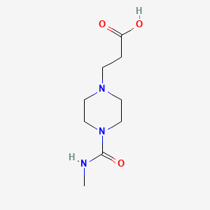 molecular formula C9H17N3O3 B8372634 3-(4-(Methylcarbamoyl)piperazin-1-yl)propanoic acid 