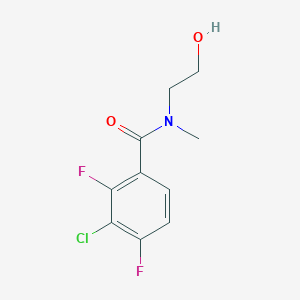 molecular formula C10H10ClF2NO2 B8372646 3-chloro-2,4-difluoro-N-(2-hydroxyethyl)-N-methylbenzamide 