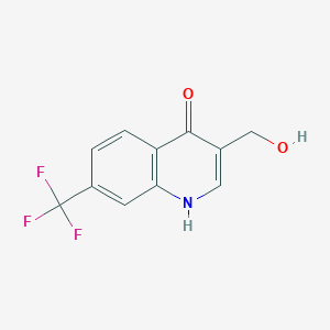 molecular formula C11H8F3NO2 B8372654 4-Hydroxy-3-hydroxymethyl-7-trifluoromethylquinoline 