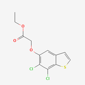 molecular formula C12H10Cl2O3S B8372656 Ethyl[(6,7-dichlorobenzo[b]thien-5-yl)oxy]acetate 