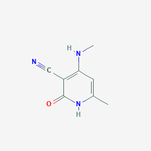 molecular formula C8H9N3O B8372659 2-Oxo-4-(methylamino)-6-methyl-1,2-dihydropyridine-3-carbonitrile 