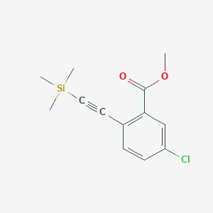 molecular formula C13H15ClO2Si B8372709 Methyl 5-chloro-2-[2-(trimethylsilyl)ethynyl]benzoate 