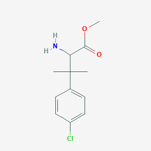 molecular formula C12H16ClNO2 B8372723 Methyl 2-amino-3-(4-chlorophenyl)-3-methylbutanoate 