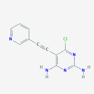 molecular formula C11H8ClN5 B8372740 6-Chloro-5-pyridin-3-ylethynyl-pyrimidine-2,4-diamine 