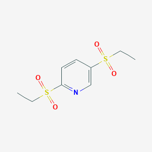 molecular formula C9H13NO4S2 B8372747 2,5-Bis(ethylsulfonyl)pyridine 
