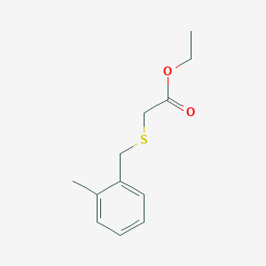 molecular formula C12H16O2S B8372766 Ethyl (2-methylbenzylthio)acetate 